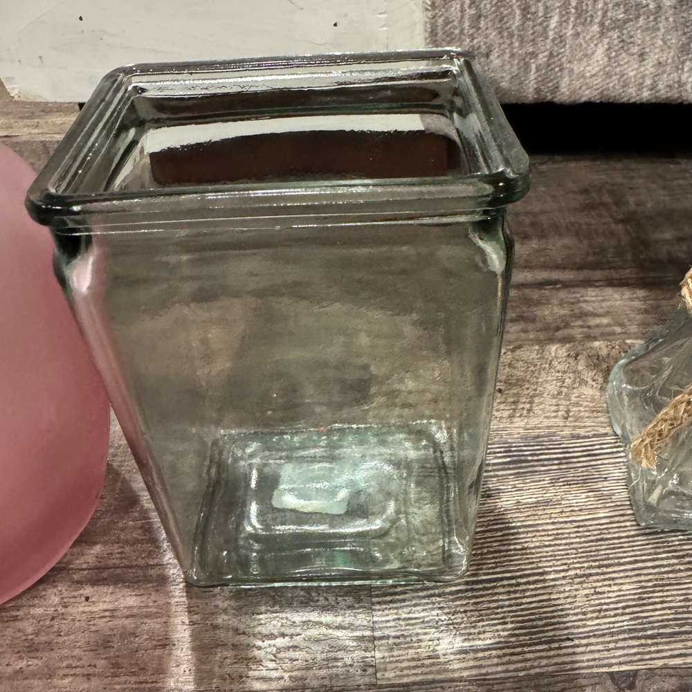 Clear Glass Square Jar